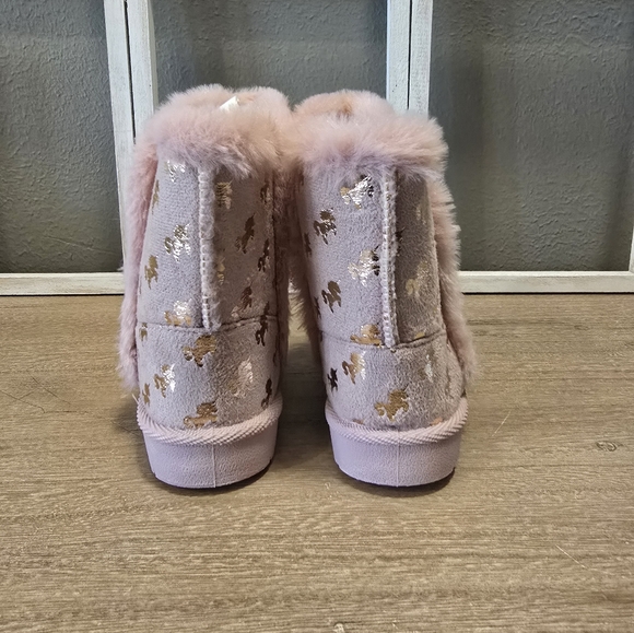 Olivia Miller Girl Unicorn Toddler Girl's Slipper Boots, Size 10, Pink - Picture 3 of 6